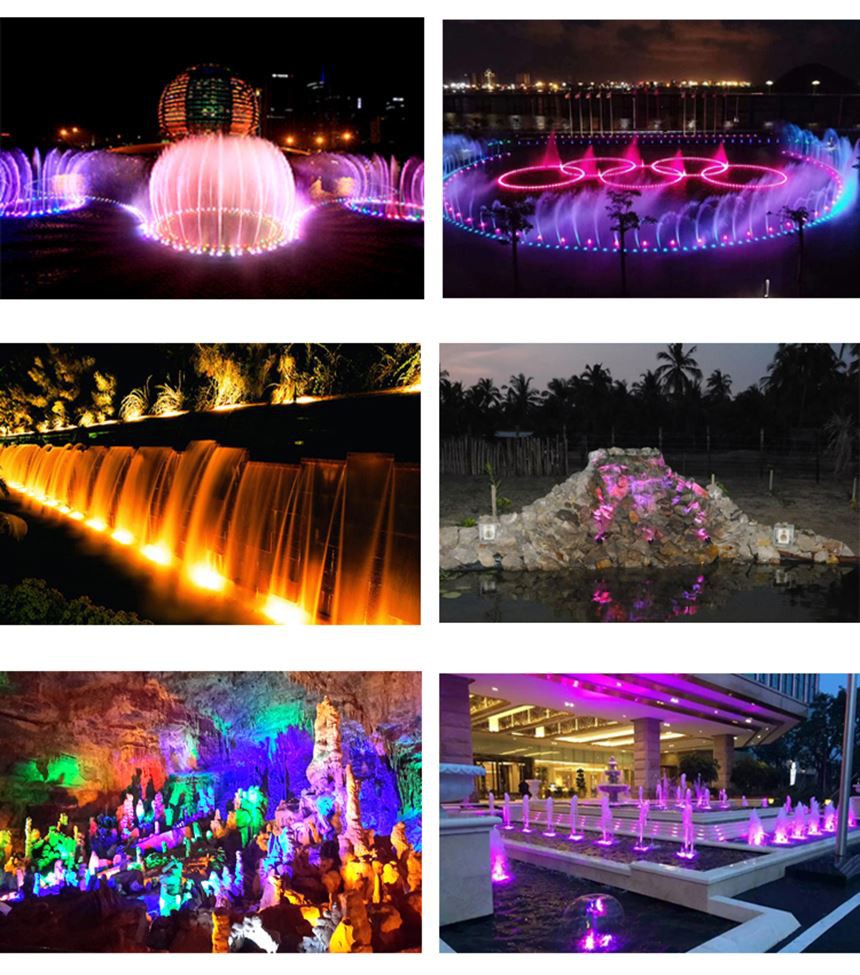 fountain led lights pond